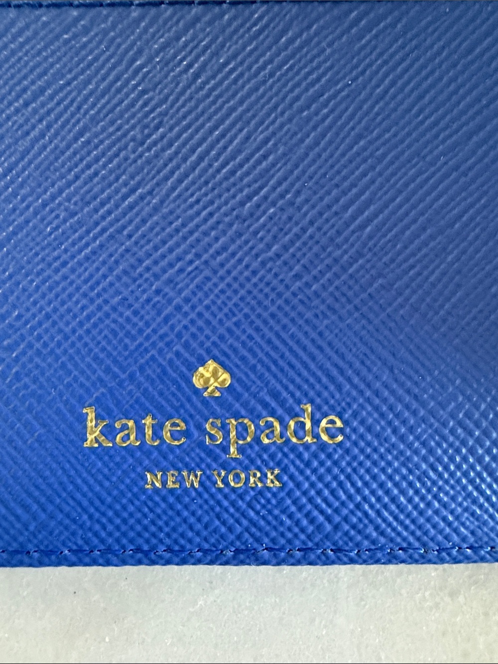 Kate Spade Blue & White Stripe Passport Cover with Red Sunglasses Accent - Picture 4 of 4